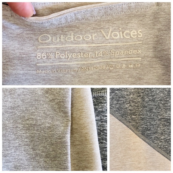 Outdoor Voices x Allbirds Tri-Color Gray Whiteout 7/8 Springs Leggings, sz. XS - Picture 9 of 16